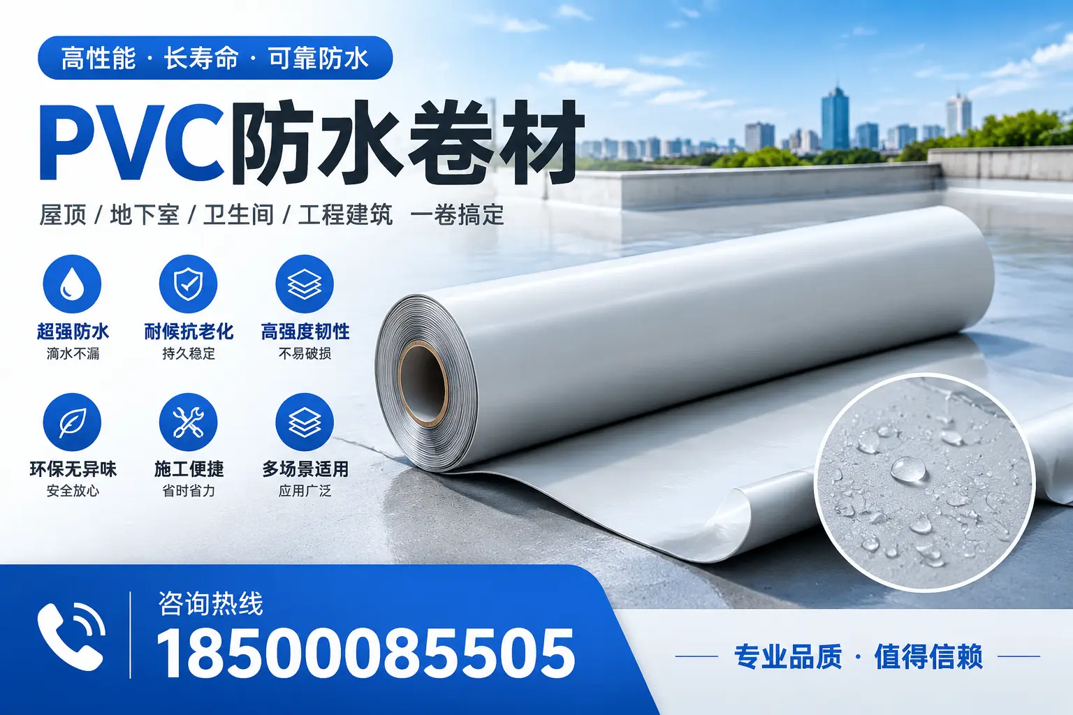 PVC防水卷材的防水效果评测，适合来宾的科学依据